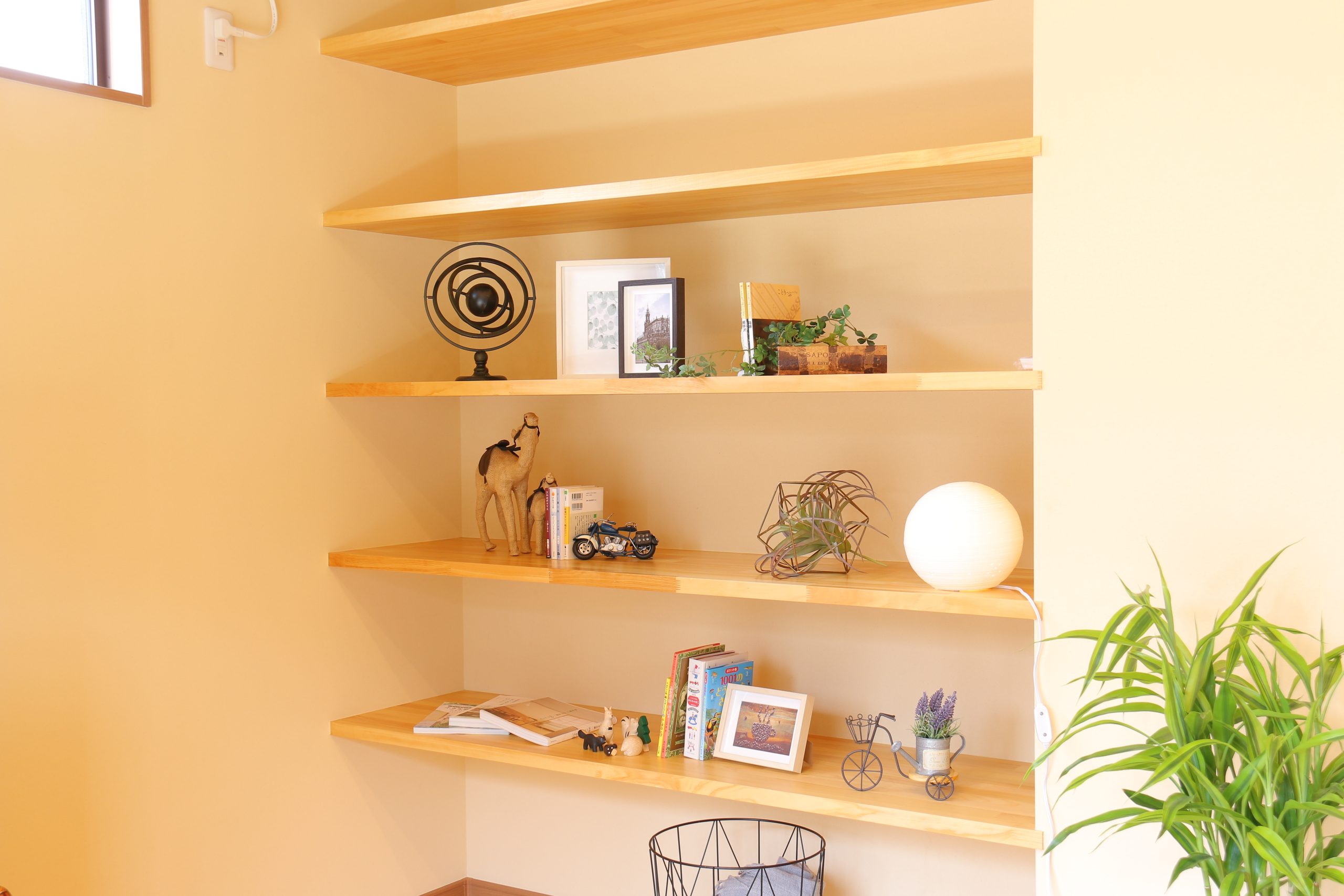 リビング収納　オープン収納　造作家具