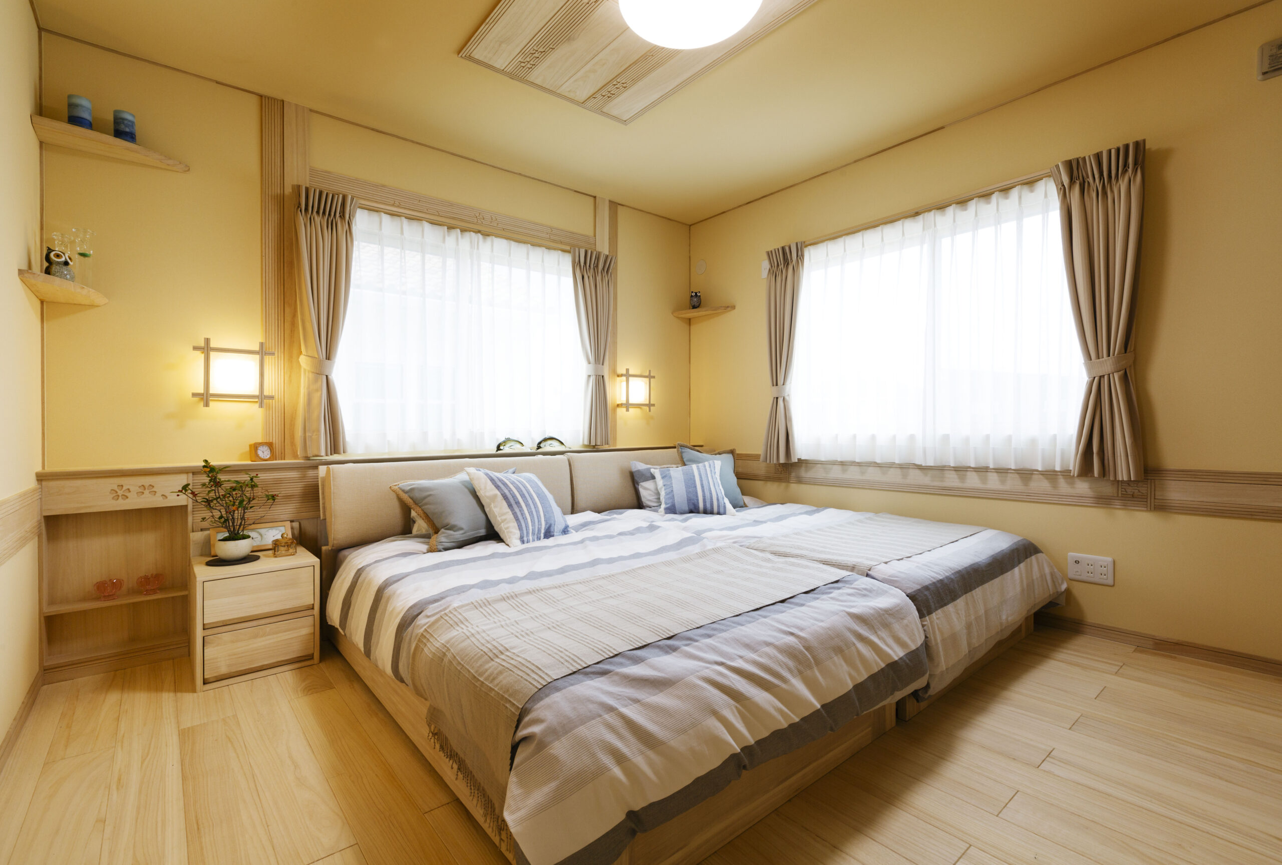 冬でも暖かい寝室